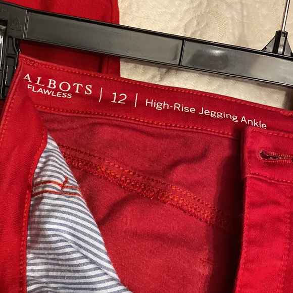 Talbots Jeans Talbots Red Flawless High Rise Jegging Ankle Sz 2